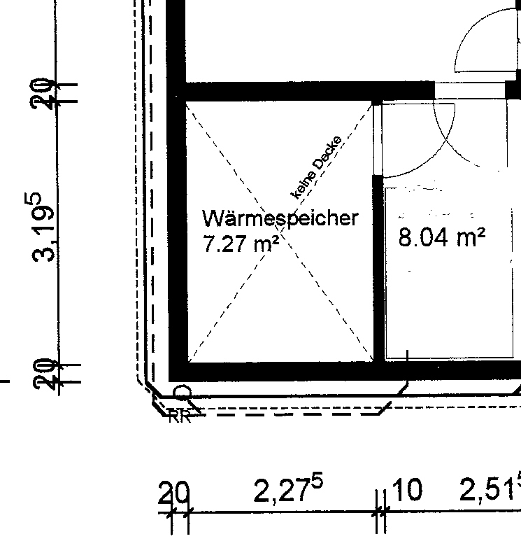 Speicher in der Nordecke des Hauses